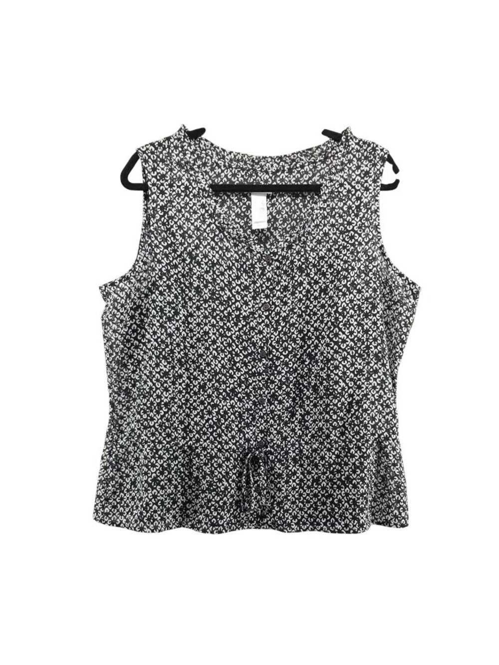 Liz & Co. Top Womens XL Sheer Black Sheer Sleeveless Layered Blouse & Camisole